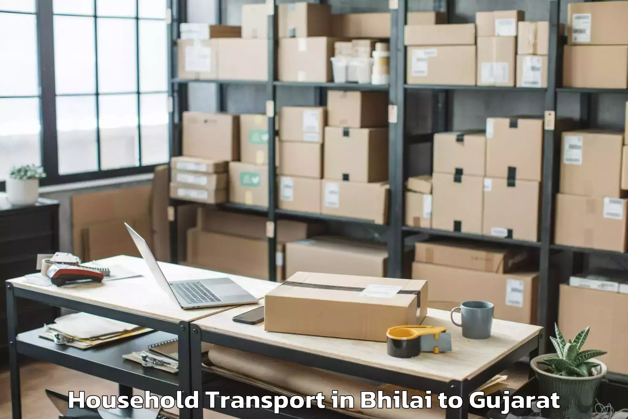 Quality Bhilai to Lodhika Household Transport